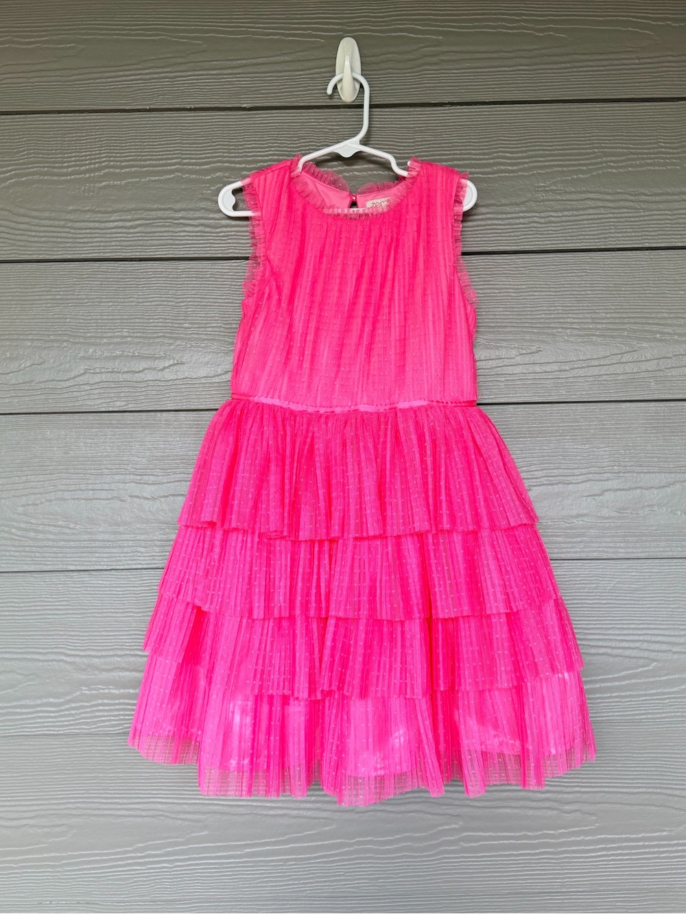 Zenzi Girls' Hot Pink Tiered Tulle Dress Size Small